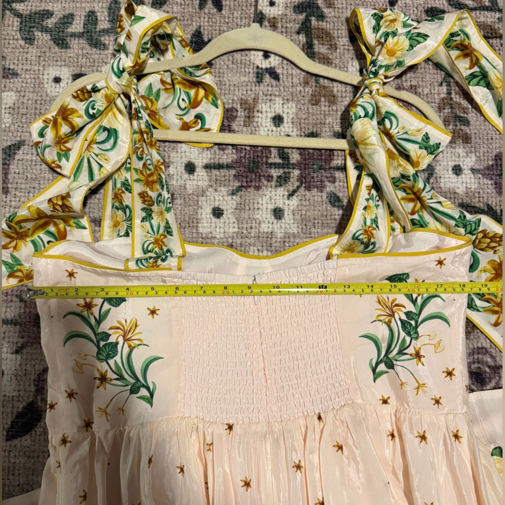 FARM Rio pink botanical beauty shoulder bow midi dress. NEW CONDITION - Picture 16 of 16
